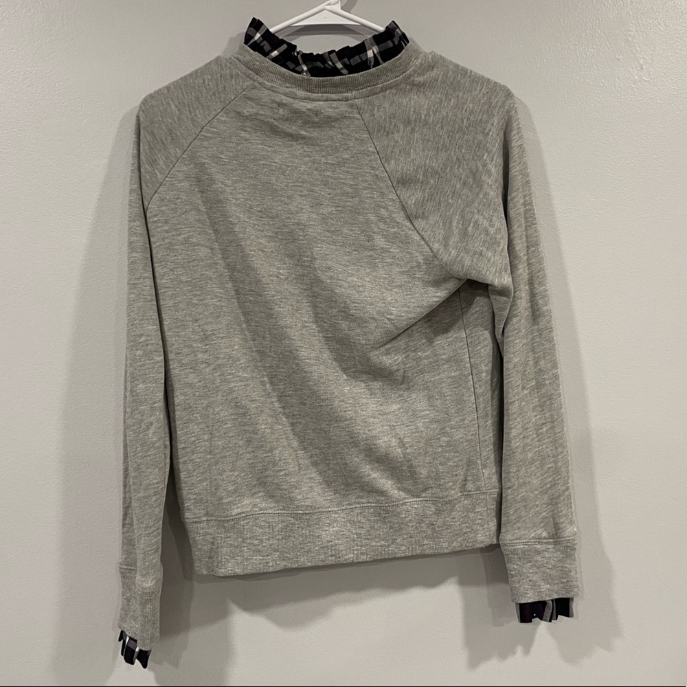 Halogen Gray Plaid Collar Pullover Sweater Petite… - image 2